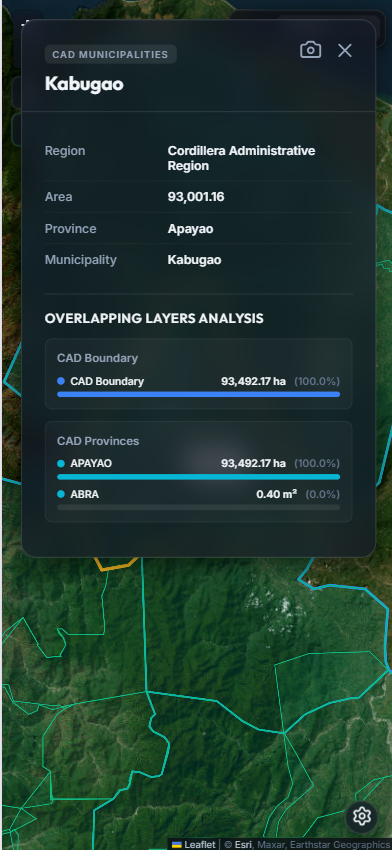 Mobile view of the Feature Details Panel